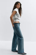 Soft funnel neck top - Seal brown