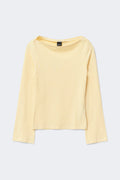 Boatneck loungewear top - Yellow stripe