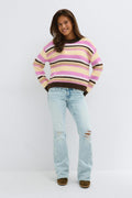 Y knitted crew neck sweater - Multi stripe