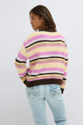 Y knitted crew neck sweater - Multi stripe