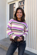 Y knitted crew neck sweater - Multi stripe