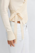 14+ knitted wrap sweater - Noir