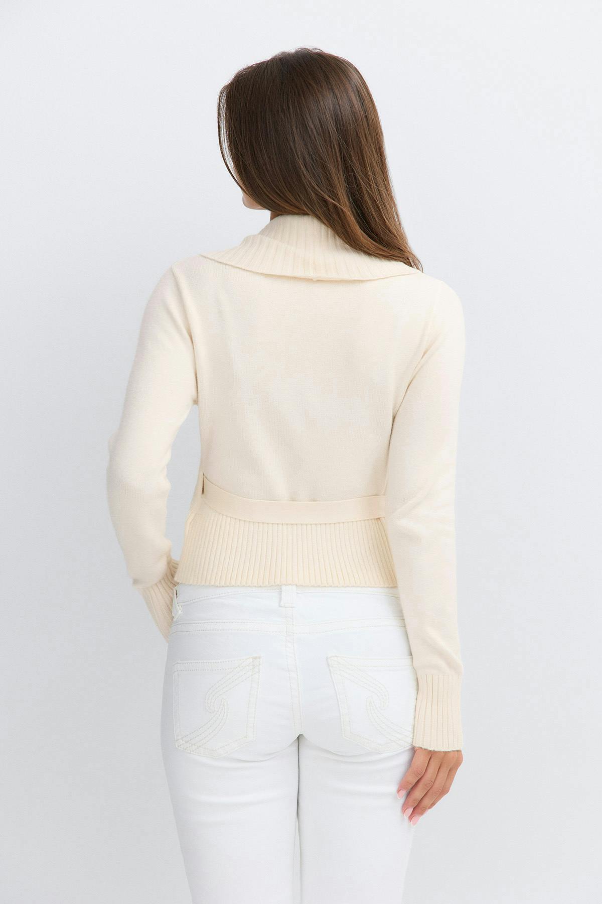14+ knitted wrap sweater - Gardenia