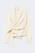 14+ knitted wrap sweater - Gardenia