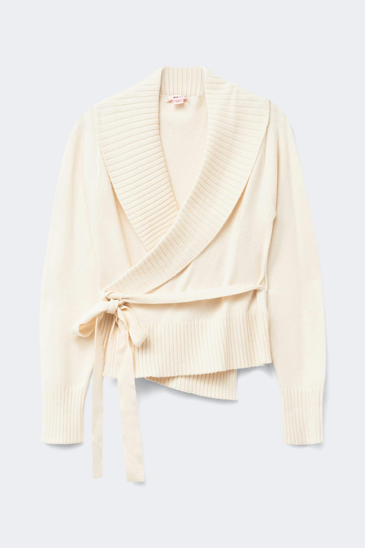14+ knitted wrap sweater - Gardenia