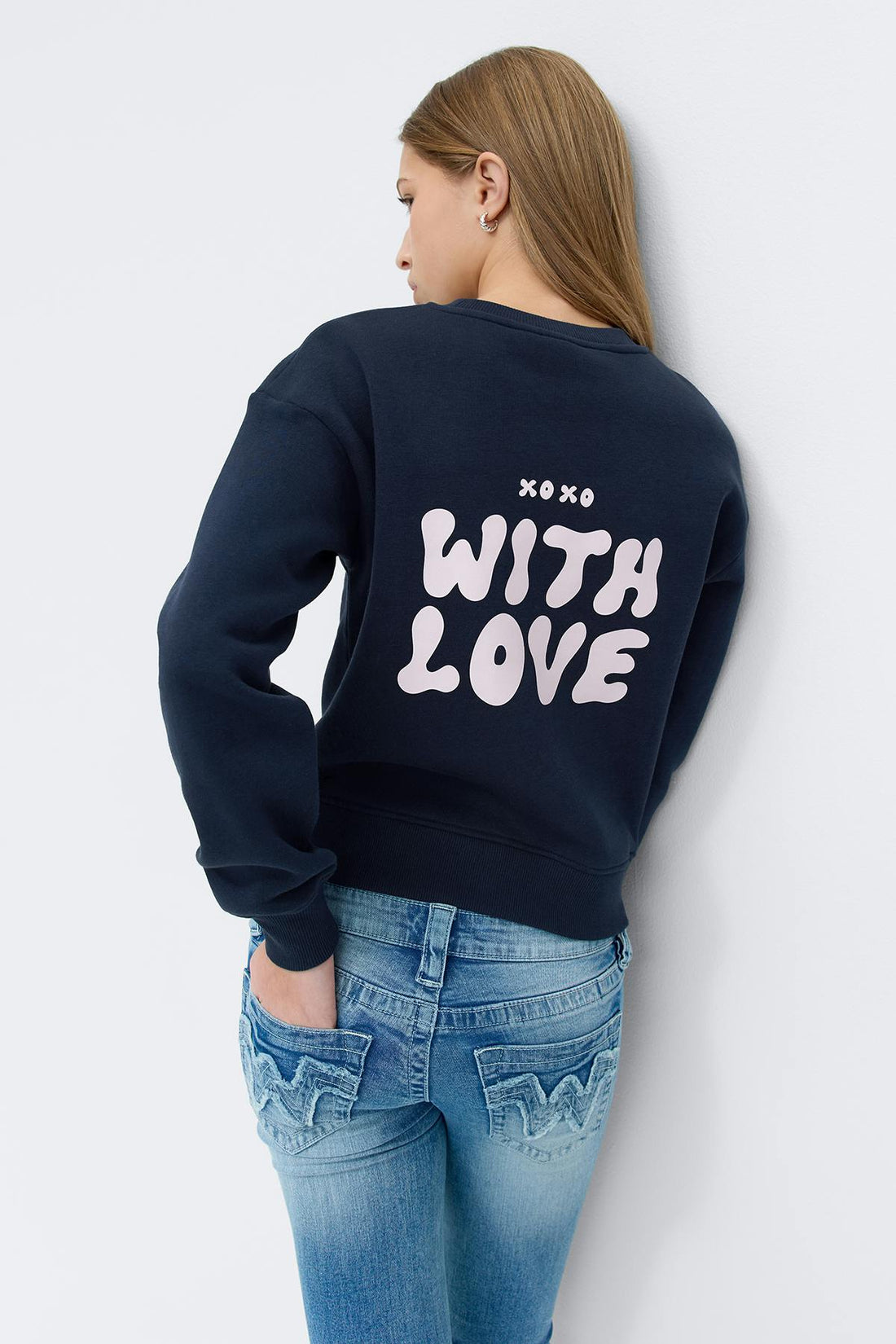 Y printed sweater - Bleu marine