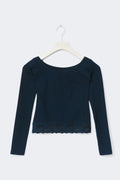 14+ off shoulder top - Bleu marine