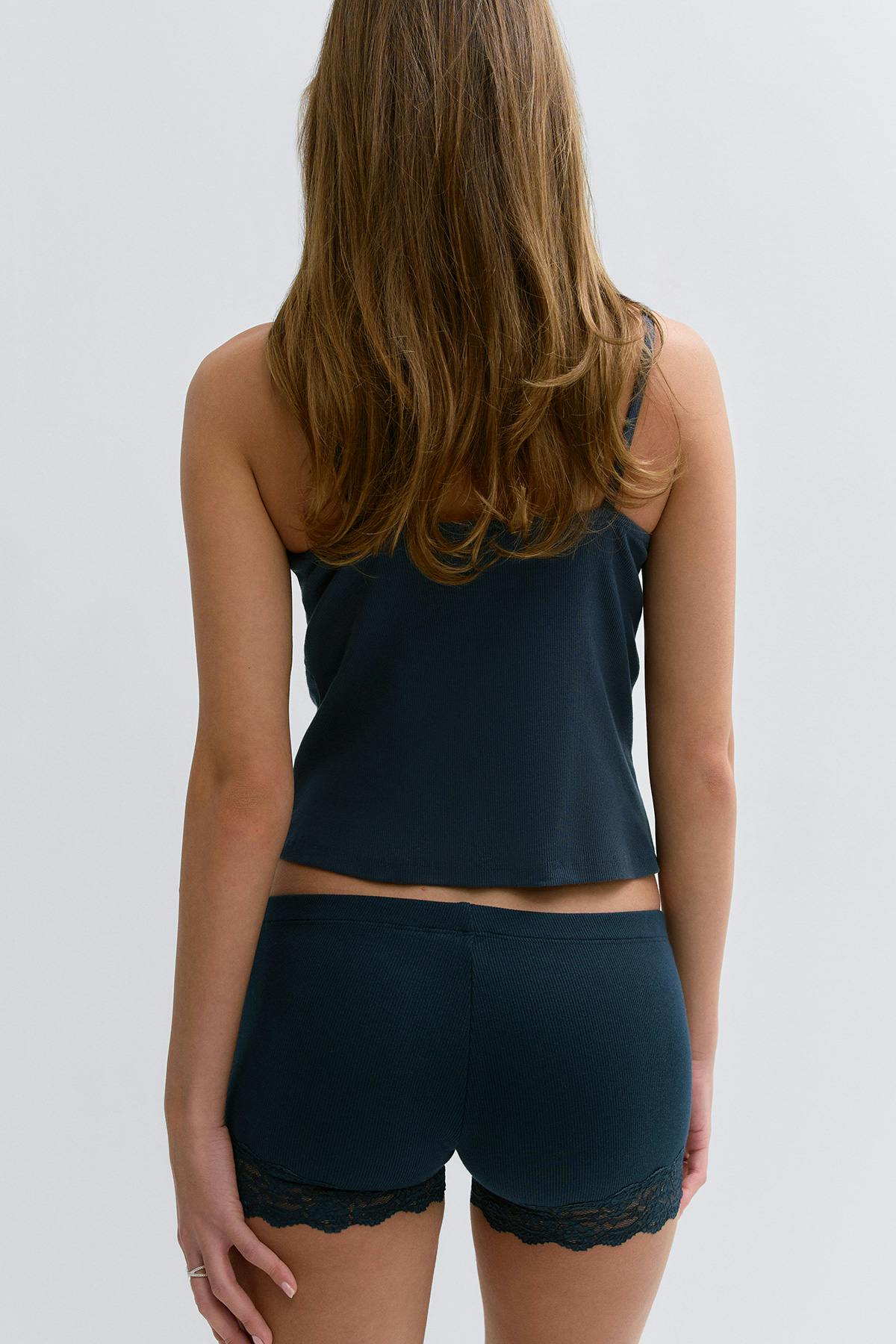 14+ lace detail shorts - Navy blazer