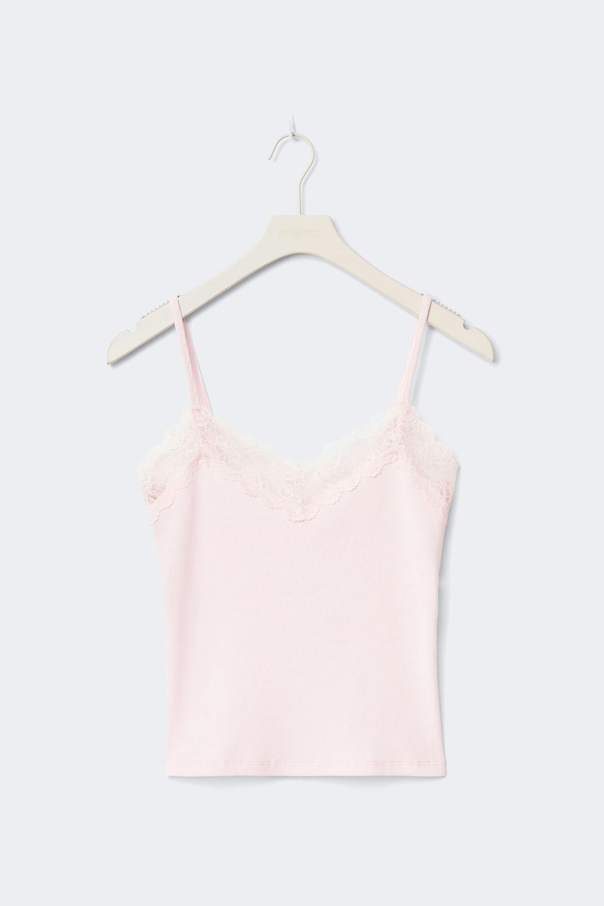 14+ lace detail tank top - Ballet slipper
