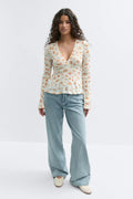 Tie back top - Banana crepe