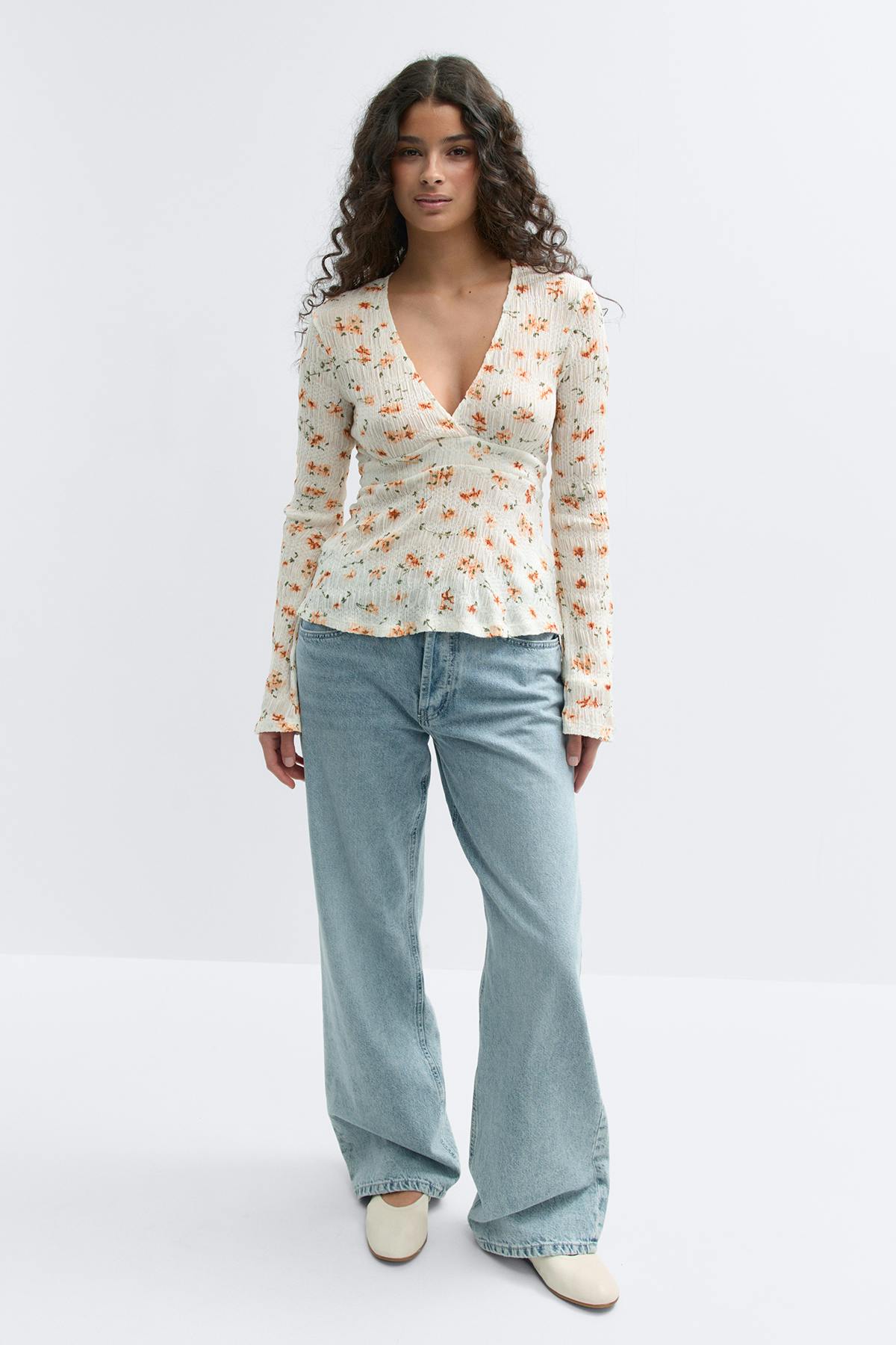 Tie back top - Banana crepe