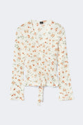 Tie back top - Banana crepe