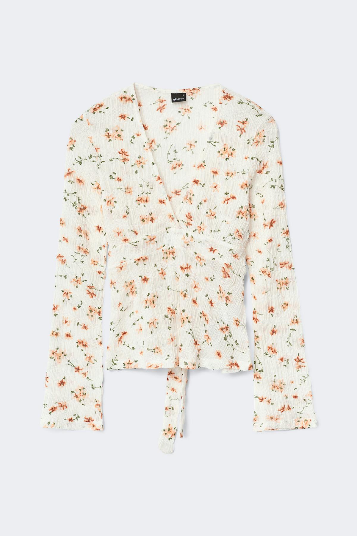 Tie back top - Banana crepe