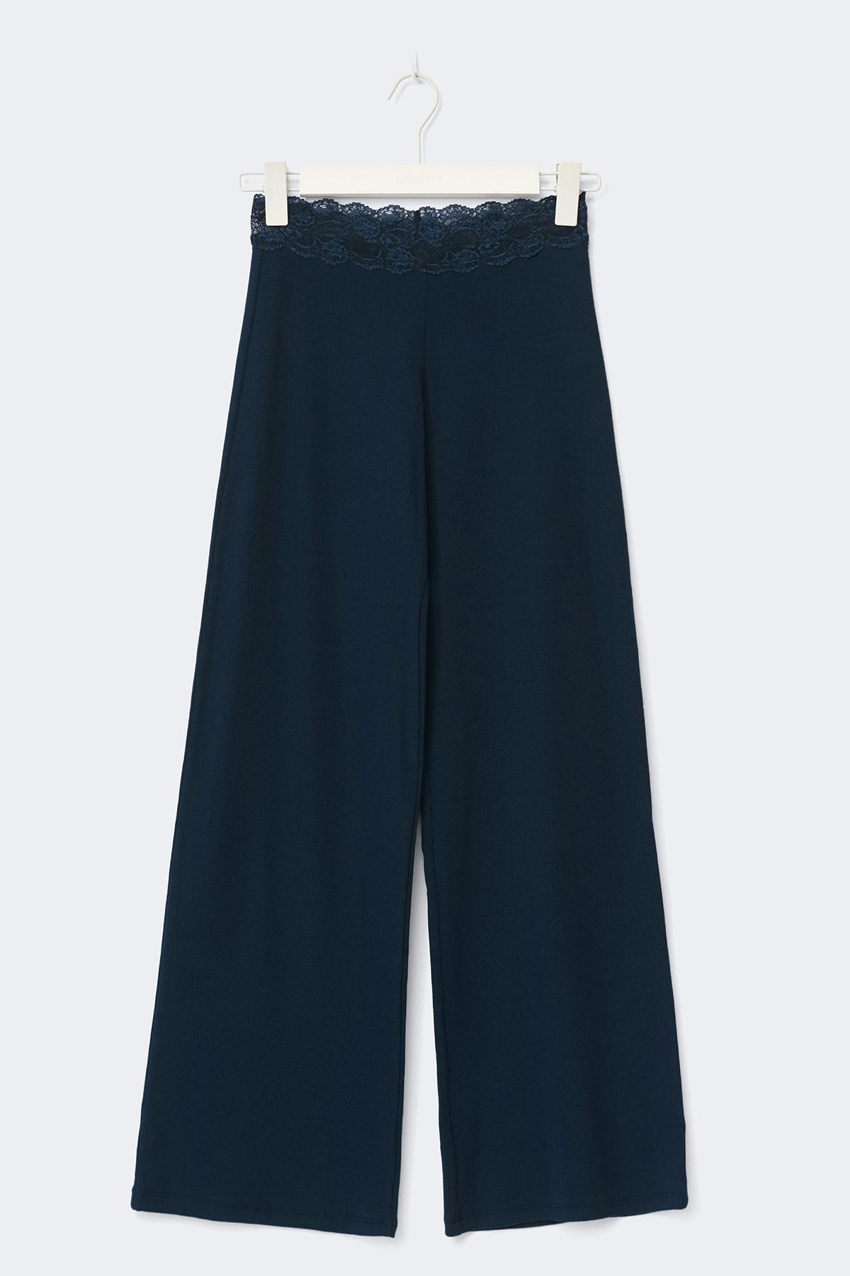 14+ lace detail trousers - Navy blazer