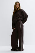 Soft sporty trousers - Chocolate plum