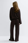 Soft sporty trousers - Chocolate plum