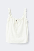 Broderie loungewear singlet - Blanc cassé