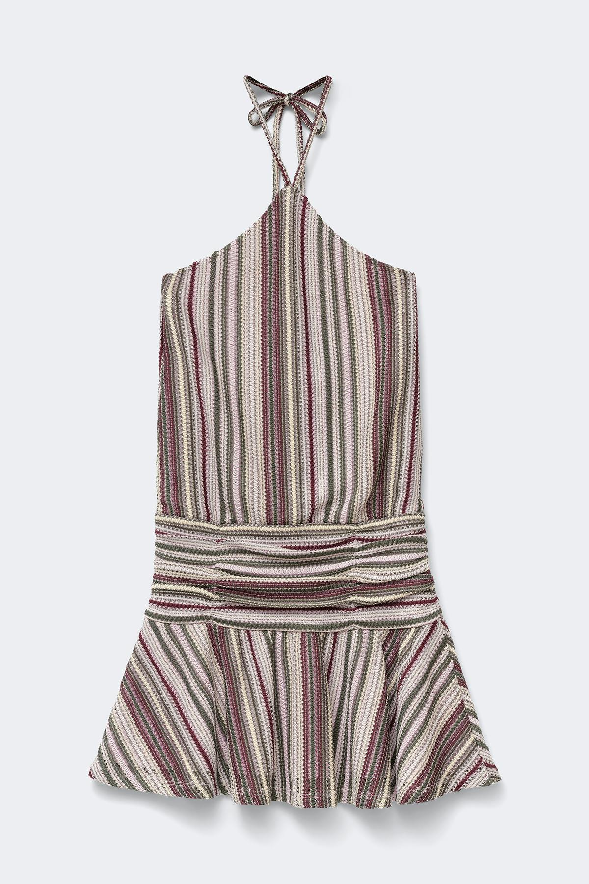 14+ halterneck striped dress - Multi stripe