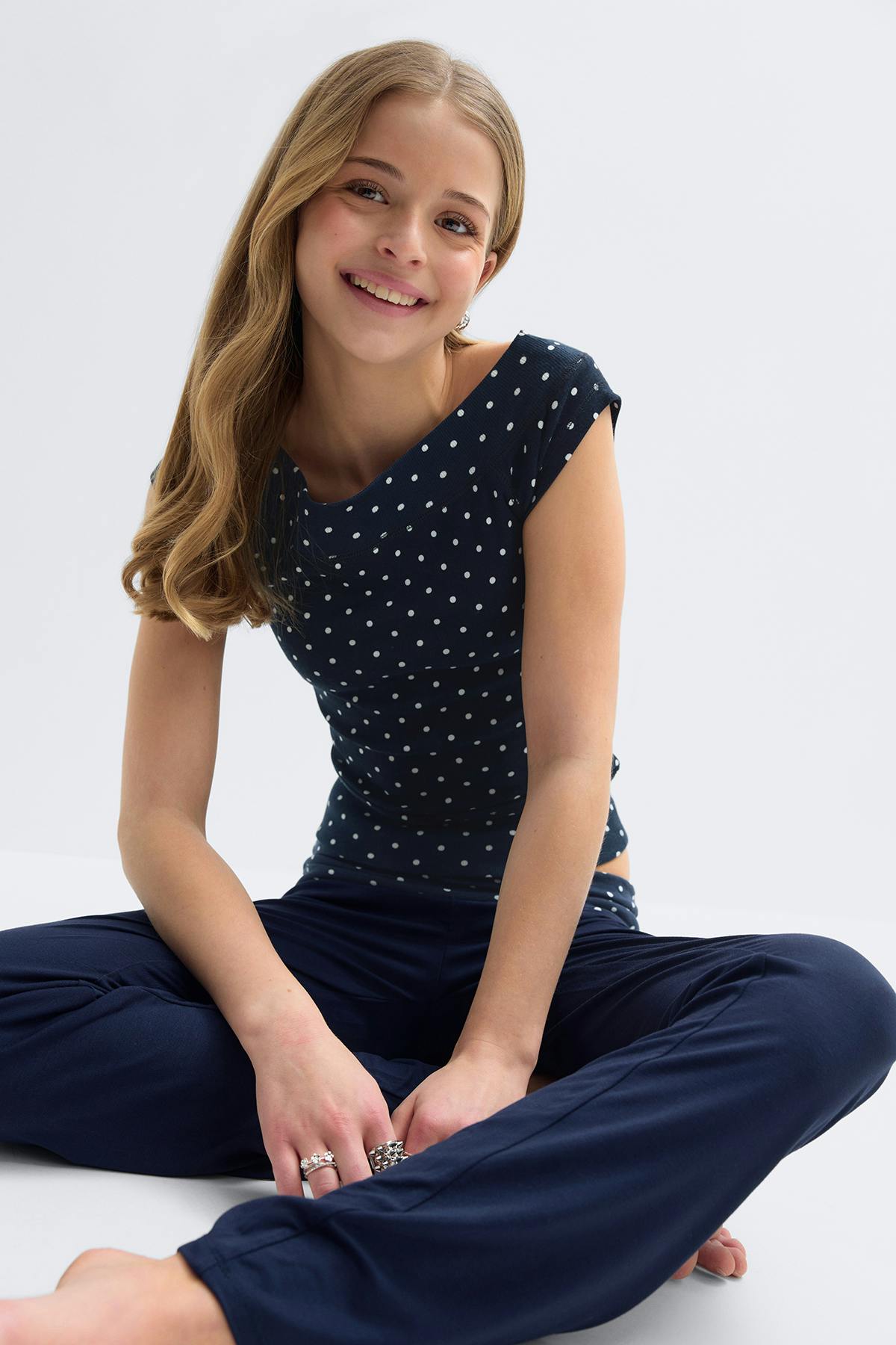 Y short sleeve top - Dot print