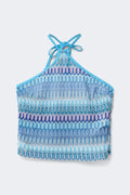 14+ shell halterneck singlet - Blue/stripe