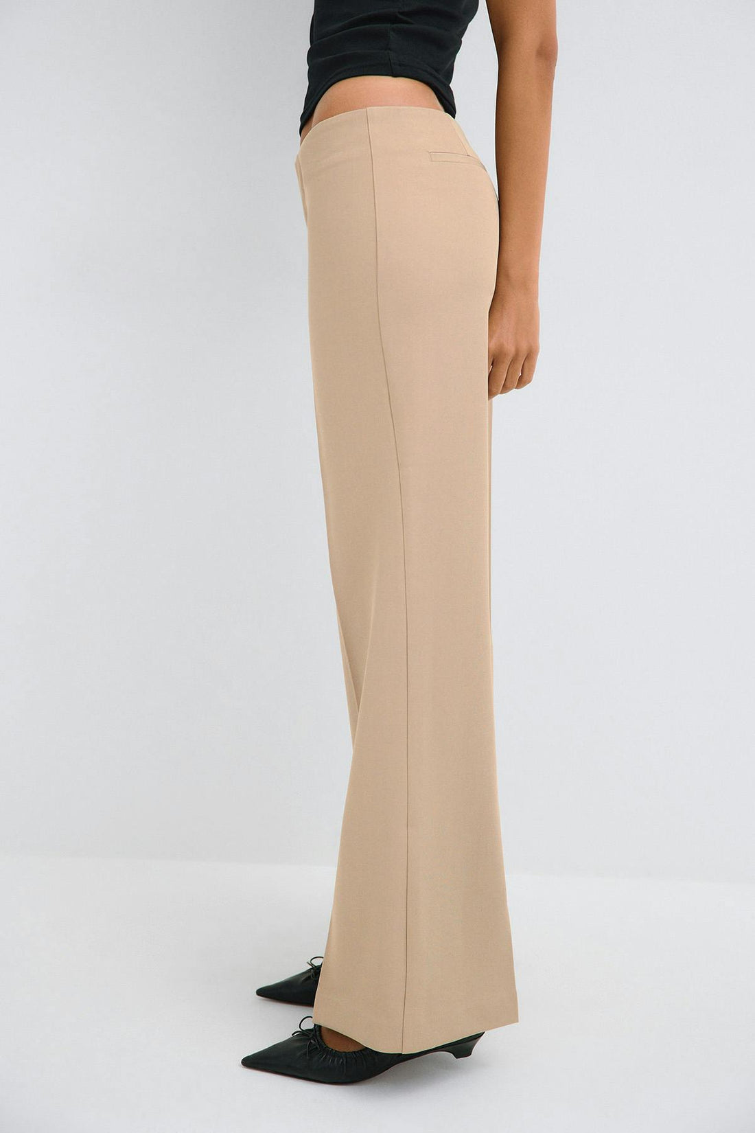 Timeless low straight trousers - Beige