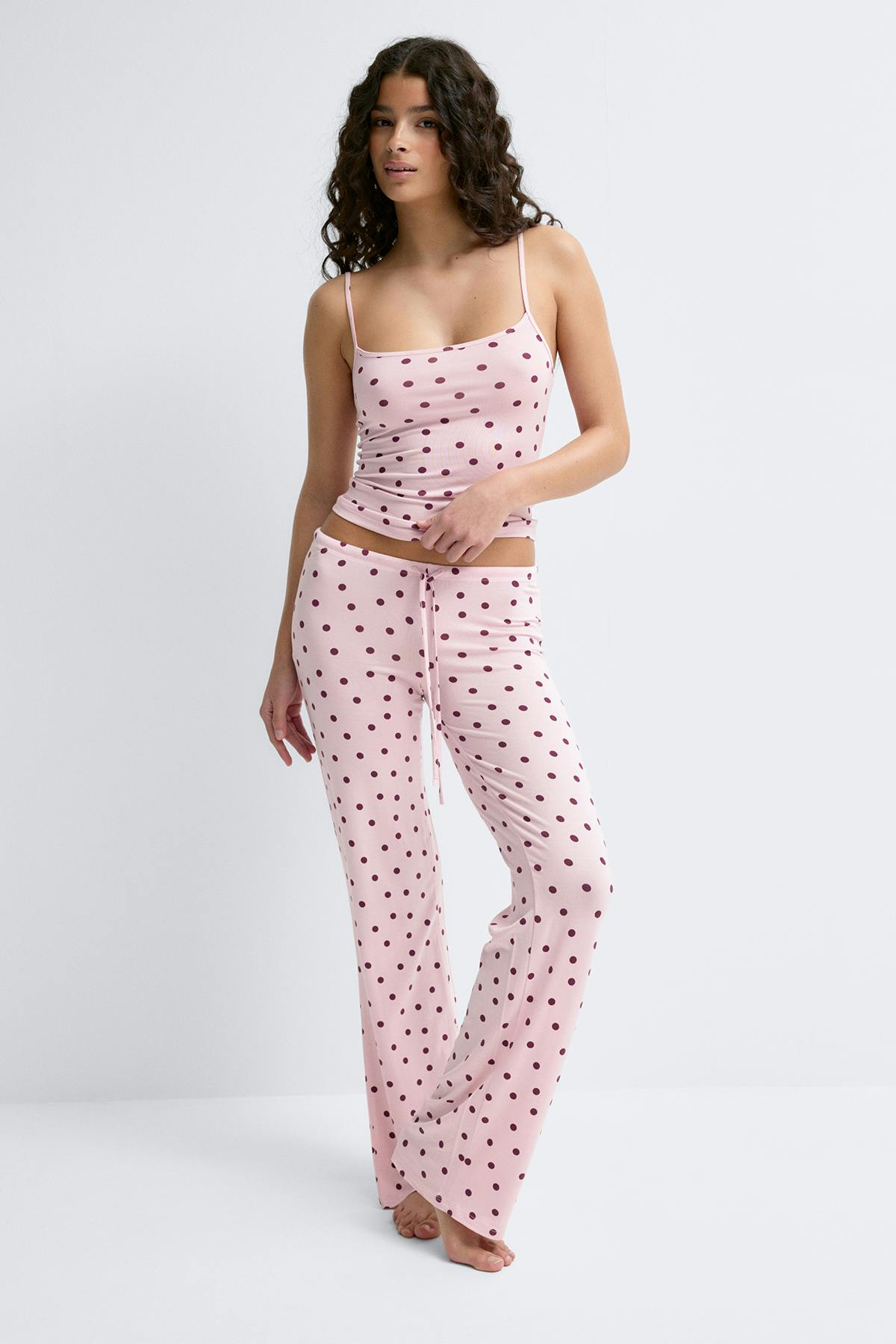 Strap loungewear singlet - Pink dot