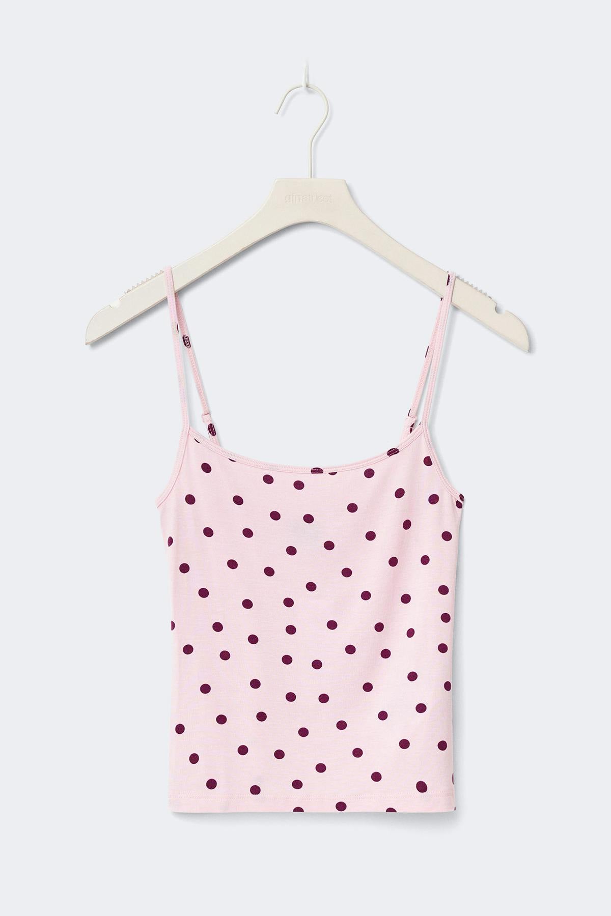 Strap loungewear singlet - Pink dot