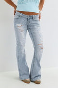 14+ sparkle low flare jeans - Bleu clair