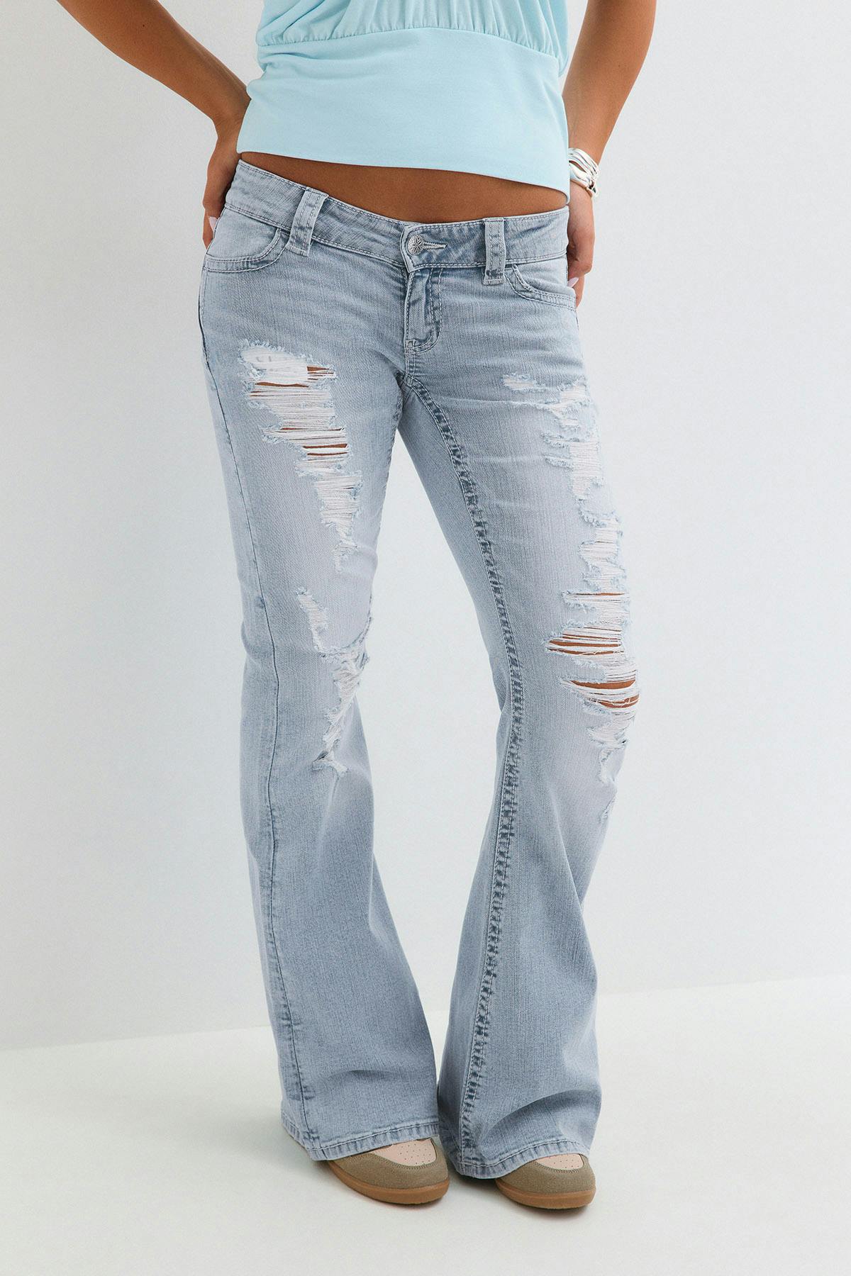14+ sparkle low flare jeans - Bleu clair