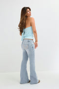 14+ sparkle low flare jeans - Lt blue ripped