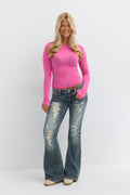 14+ sparkle low flare jeans - Lt blue ripped