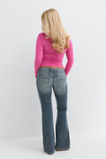 14+ sparkle low flare jeans - Lt blue ripped