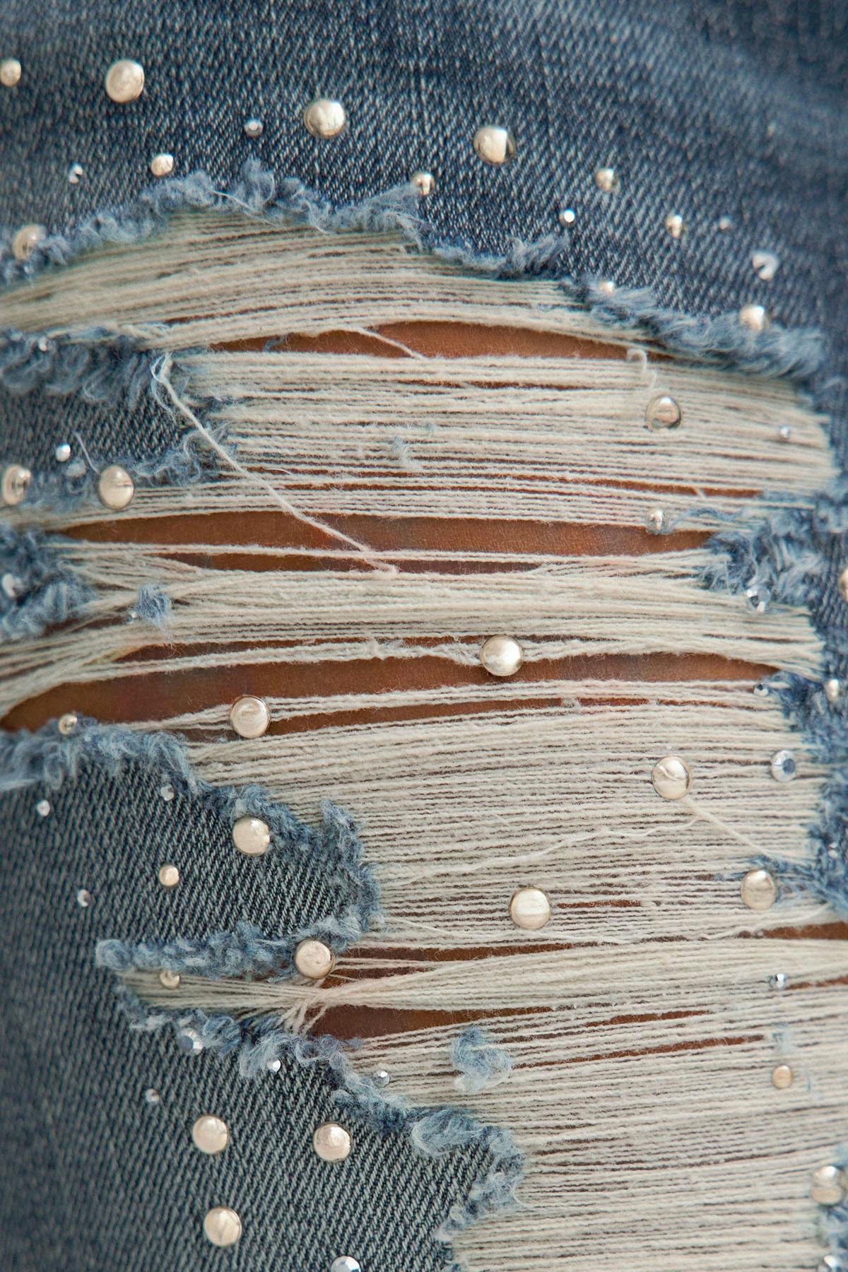 14+ sparkle low flare jeans - Vintage indigo