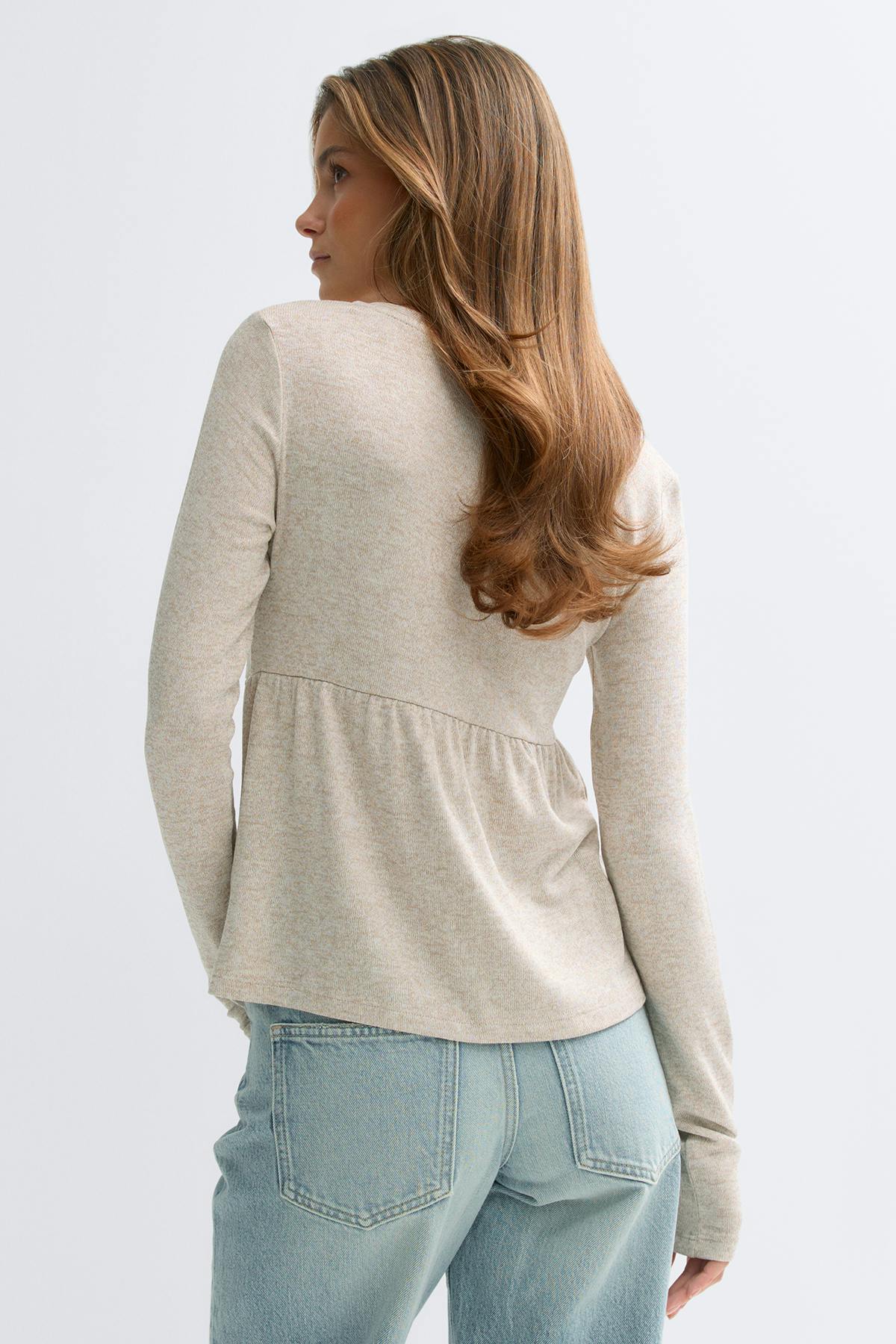 Babydoll top - Beige melange