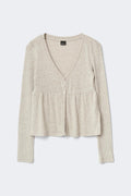 Babydoll top - Beige melange