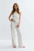 Y detail trousers - Grey melange