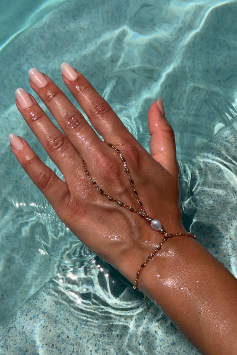14+ beach hand chain - Doré