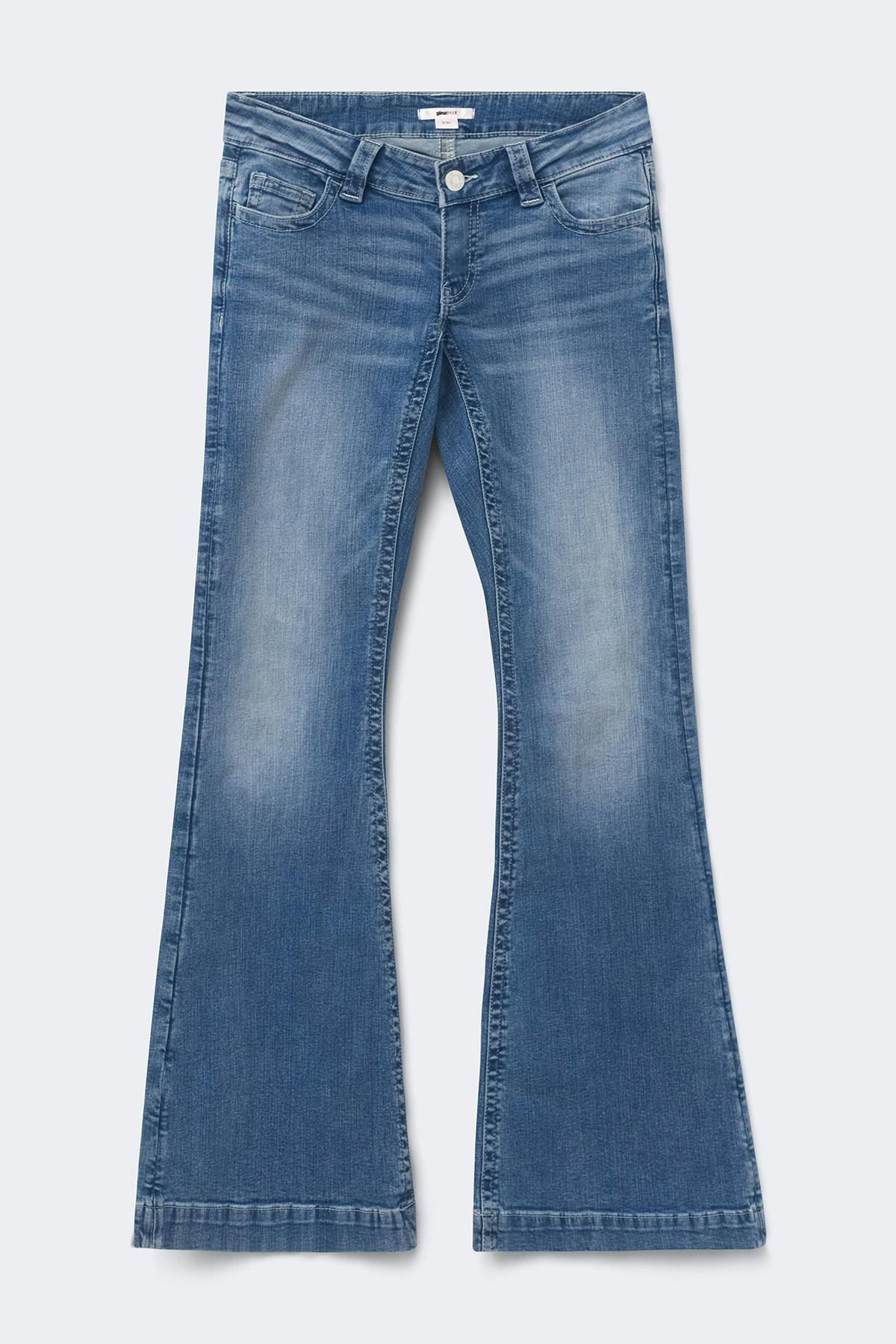 14+ holy low rise flap jeans - Mid blue