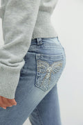 Y sparkle low flare jeans - Bleu