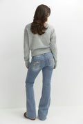 Y sparkle low flare jeans - Bleu