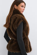 Faux fur vest - Marron