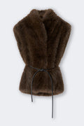 Faux fur vest - Marron