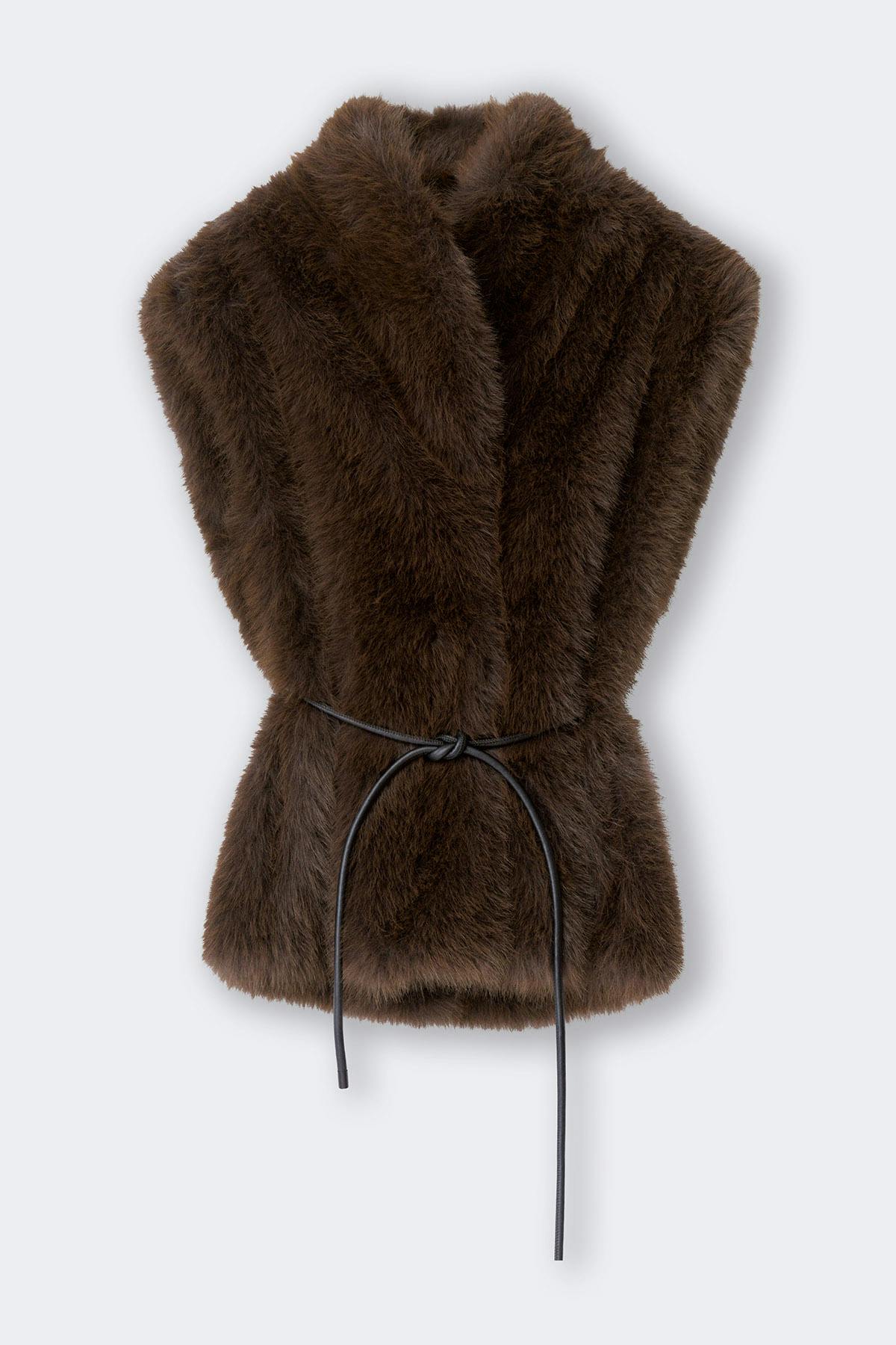 Faux fur vest - Marron