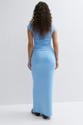 Ruched maxi skirt - Dresden blue