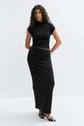 Ruched maxi skirt - Noir