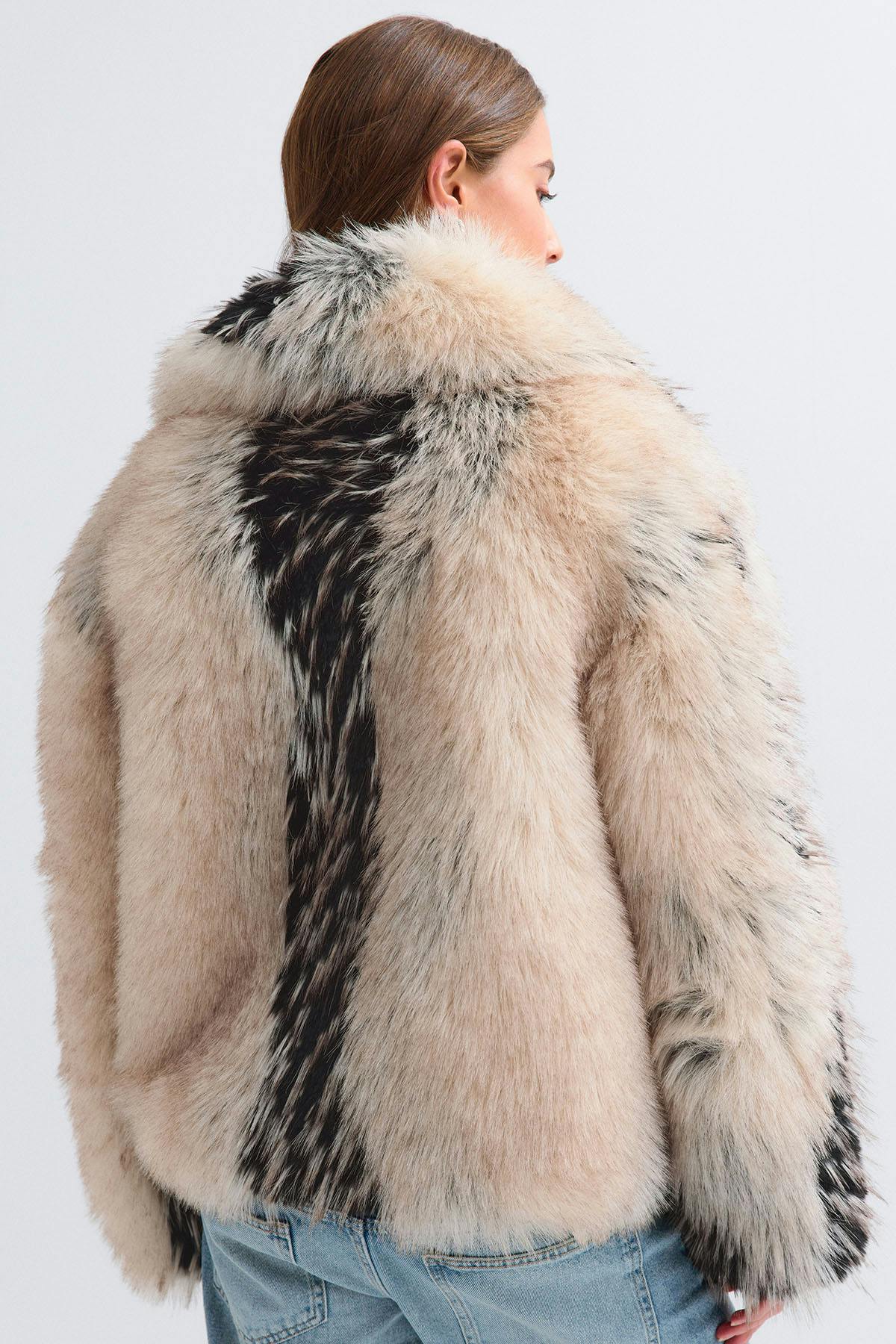 Faux fur short jacket - Bordeaux