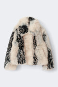 Faux fur short jacket - Bordeaux