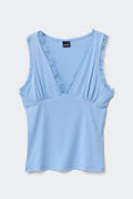 Lace detail tank - Noir