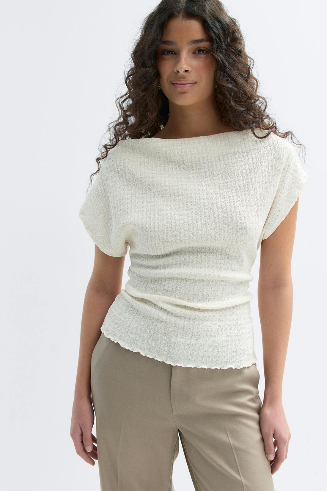 Lacing back top - Gardenia
