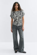 Lacing back top - Zebra